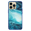 Husa IPhone 14 Pro Max, Protectie AntiShock, Marble, Turquoise